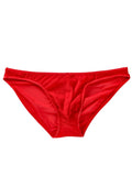Men's black low waist ice silk shorts with quick-drying nylon fabric and triangular briefs style
