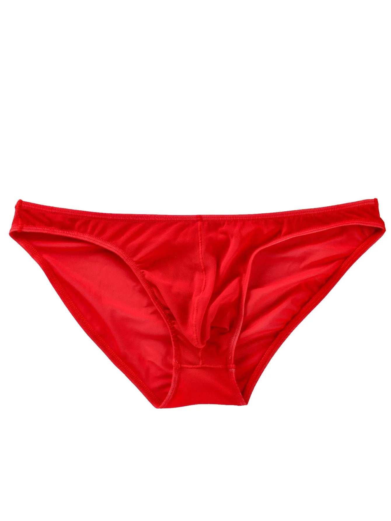 Men's black low waist ice silk shorts with quick-drying nylon fabric and triangular briefs style