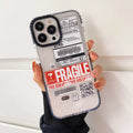 Transparent TPU phone case with travel ticket label coloured painting design for Apple iPhone
