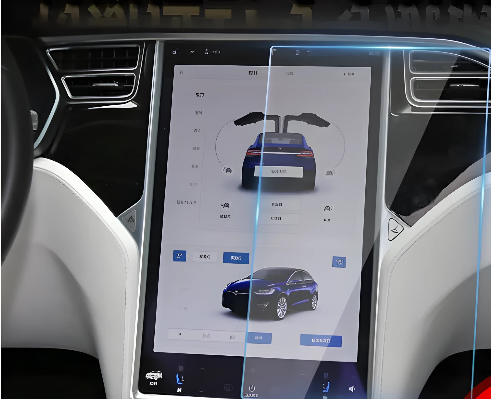 Tesla Model 3 15-inch tempered glass screen protector with anti-reflective coating and arc edge fit