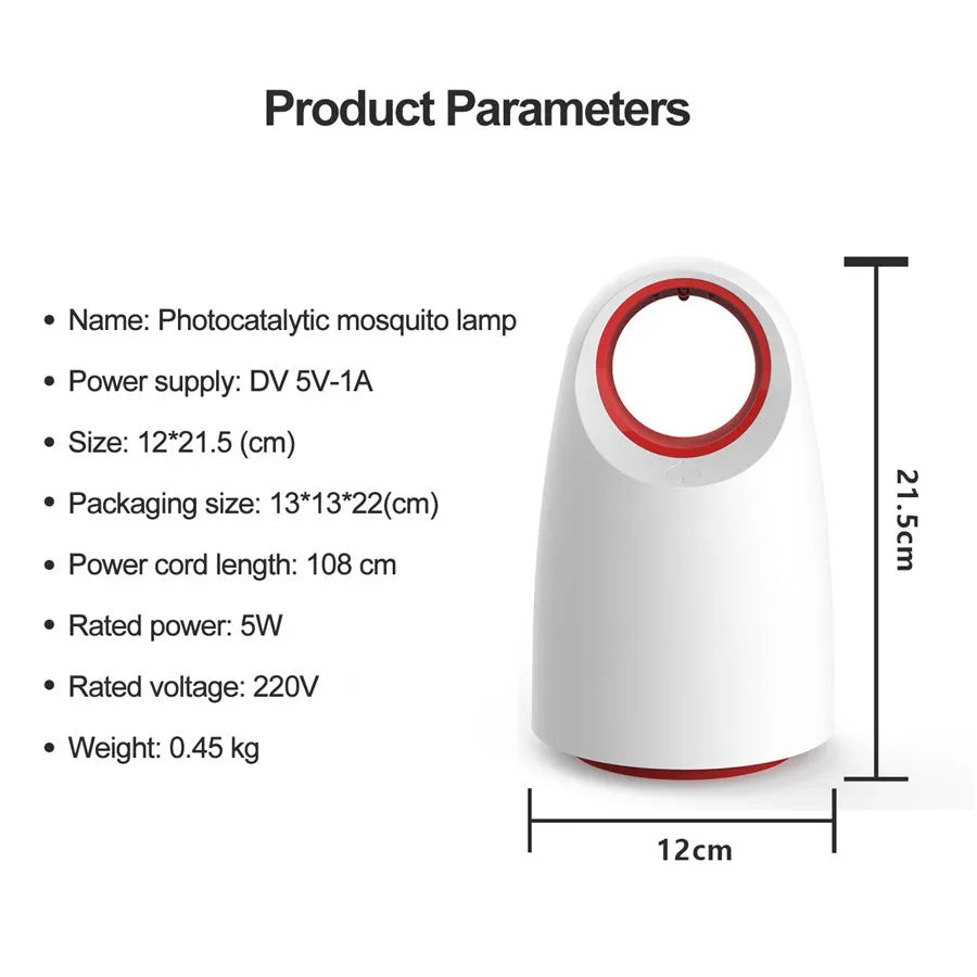 Black or white household silent mosquito killer with USB cable for indoor insect control