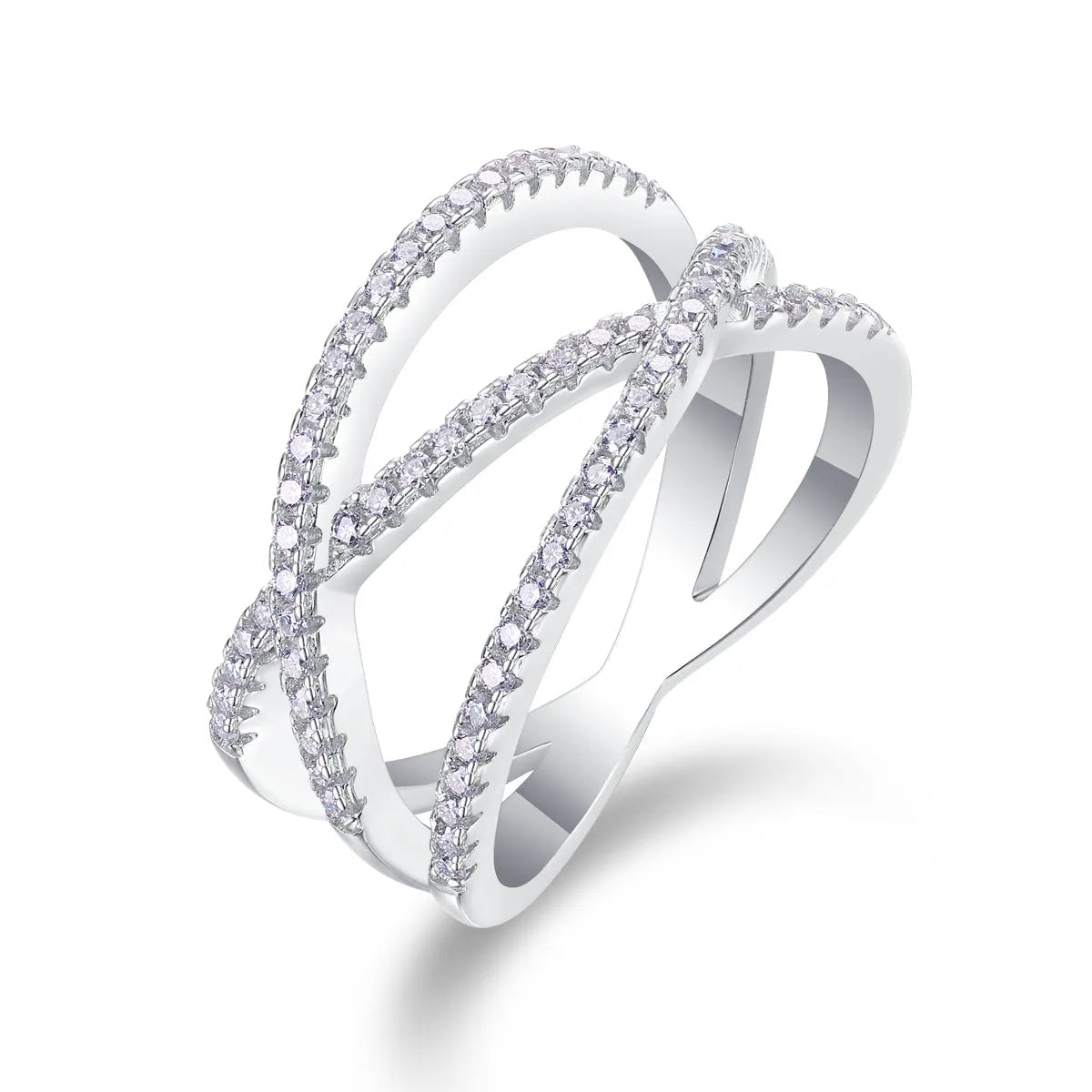 Moissanite wedding ring set in S925 silver with platinum plating, gift box and GRA certificate, size 7