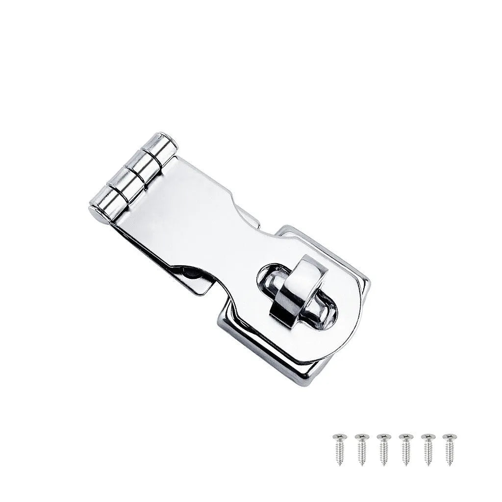 Silver 304 stainless steel hasp latch lock with mirror finish for doors and cabinets