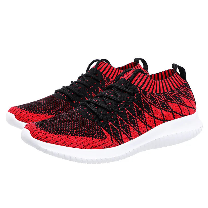 Flying Woven men's camouflage low-top Flyknit running sneakers with EVA sole, dark gray