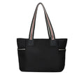Women's Oxford cloth shoulder bag with double straps in purple colour, 34cm wide soft fabric horizontal shape