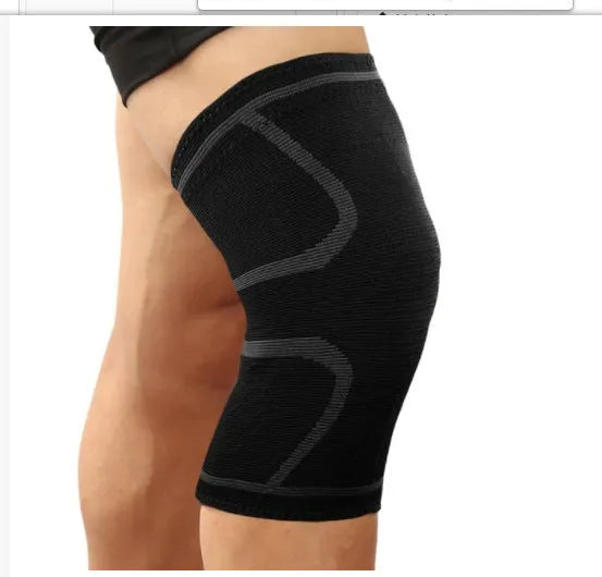 Double corrugated non-slip sports kneecaps in various colours on a grey background.