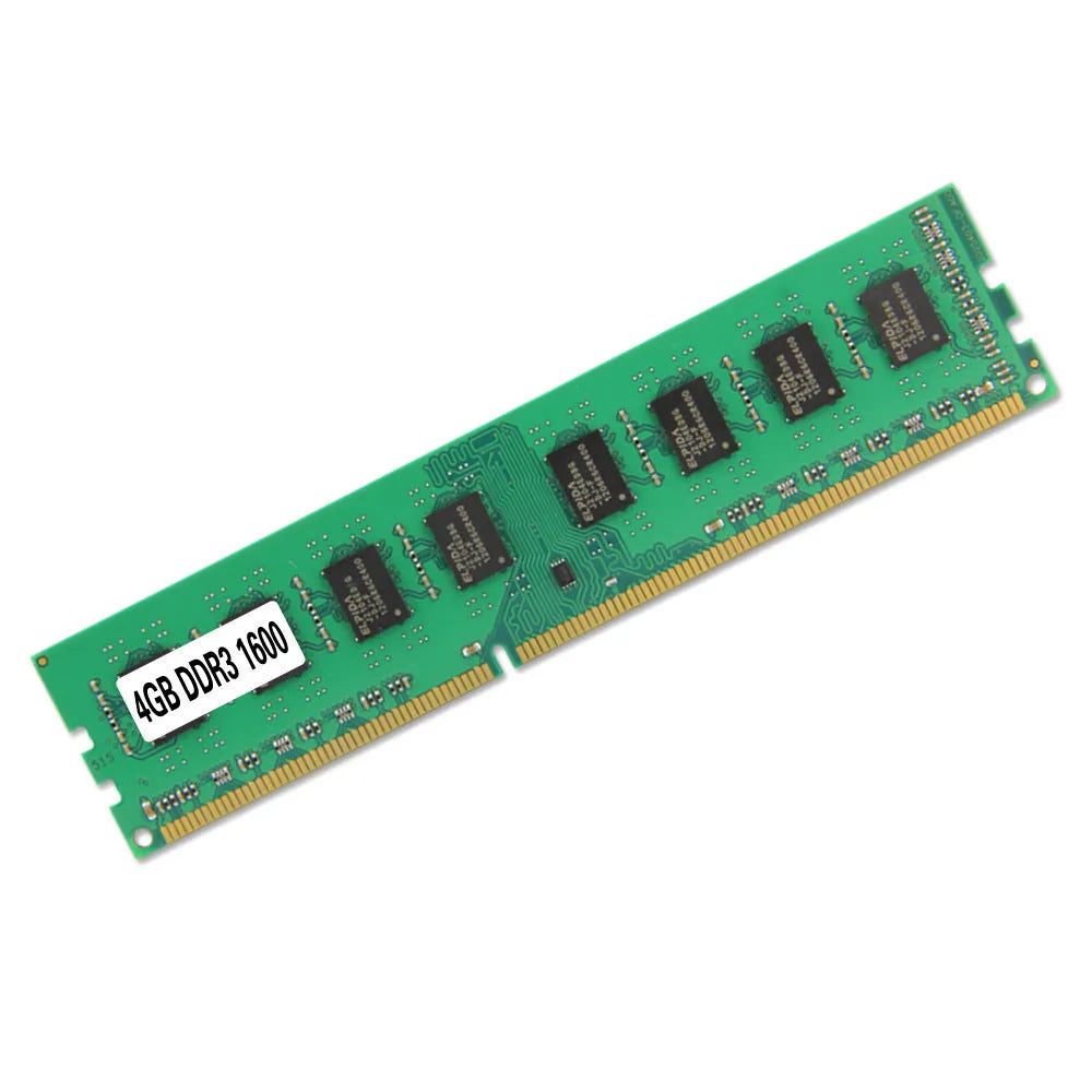 Single 4GB DDR3 1600MHz desktop memory module with 240 gold pins.