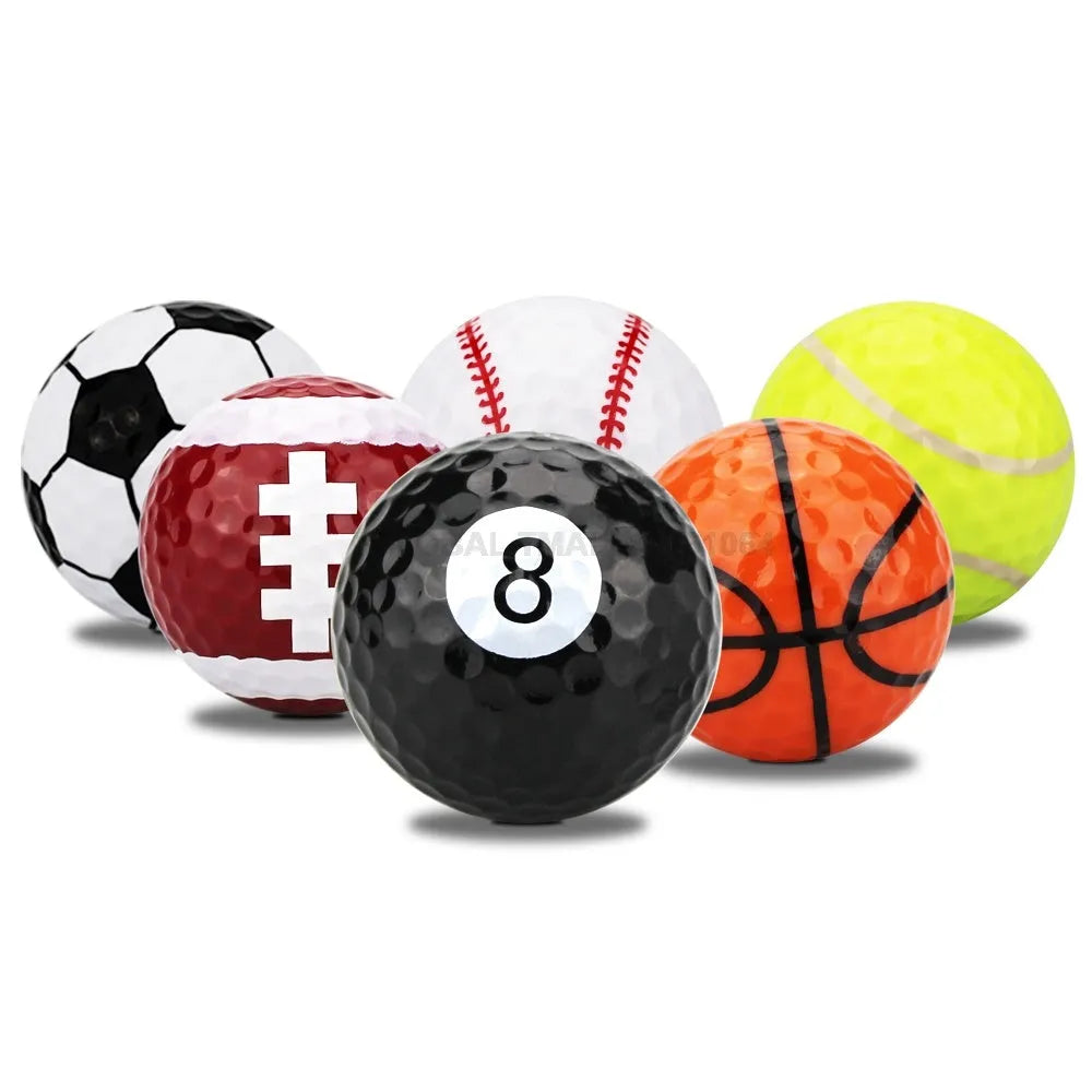 Golf practice ball with Surlyn cover and seamless dimple design, random colour, on green surface
