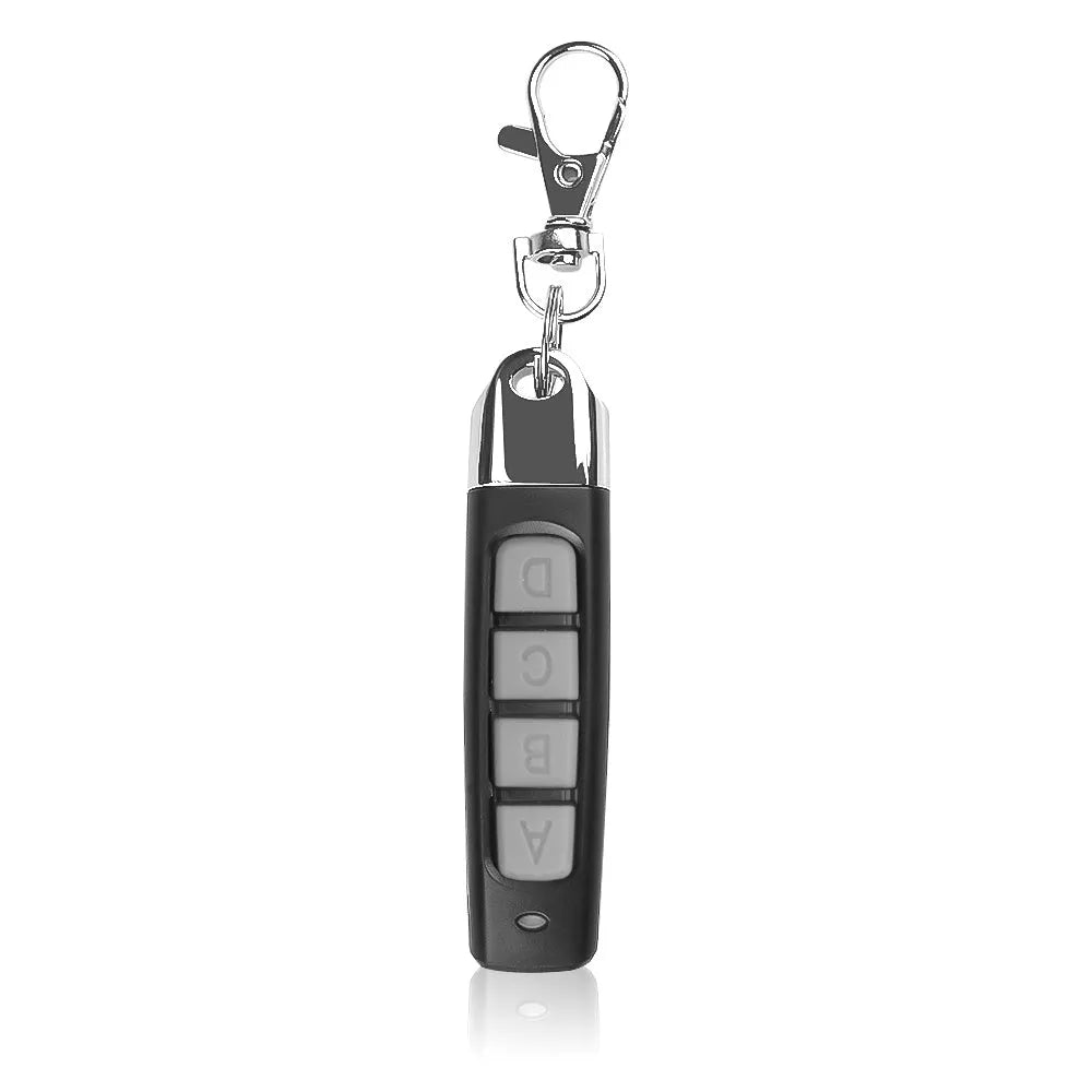 433MHz rolling door remote control with compact 6.7cm design in black, blue, grey or red colours