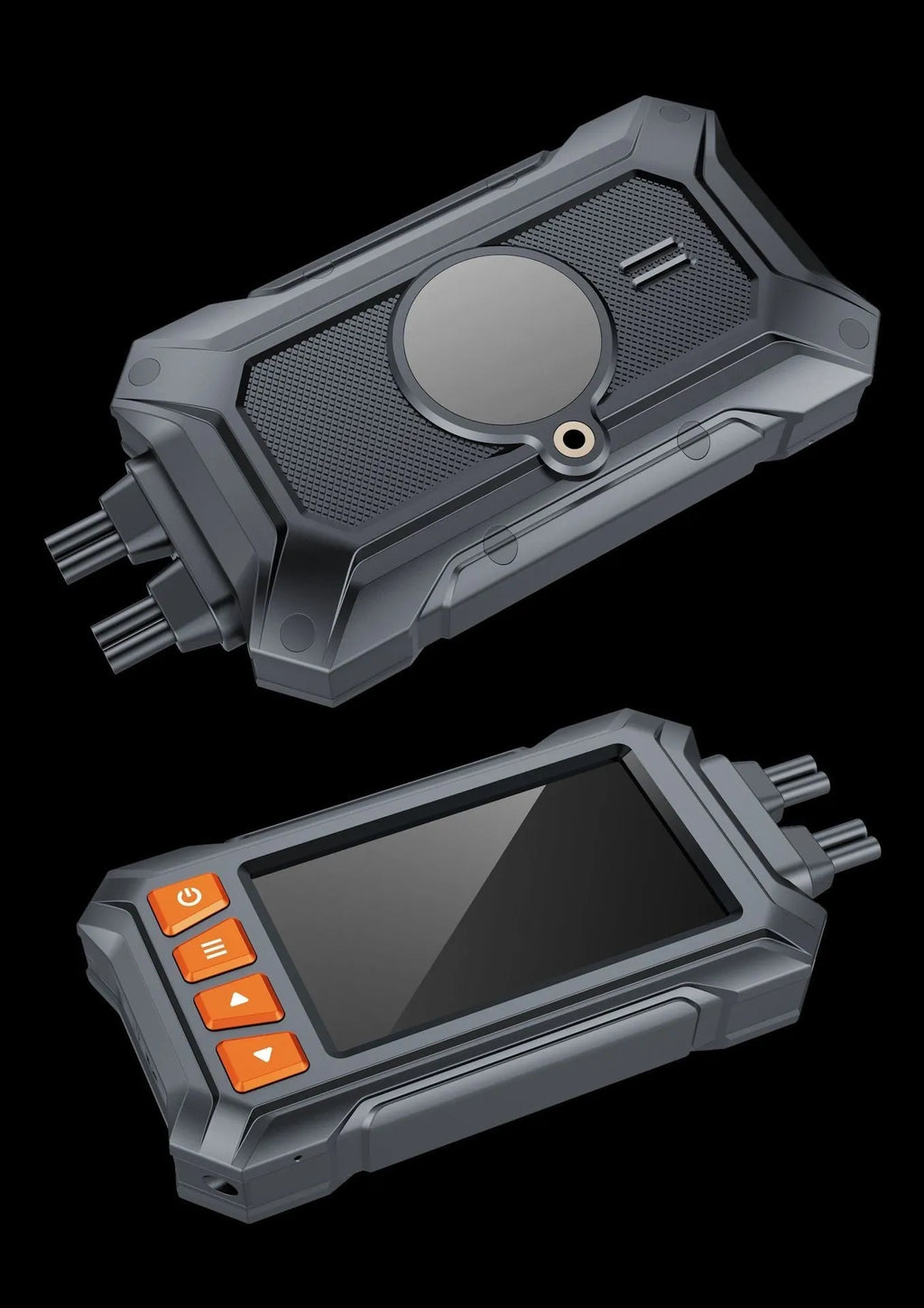 3 inch motorcycle dashcam with dual lenses, GPS module, and installation accessories for front/rear recording