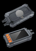 3 inch motorcycle dashcam with dual lenses, GPS module, and installation accessories for front/rear recording