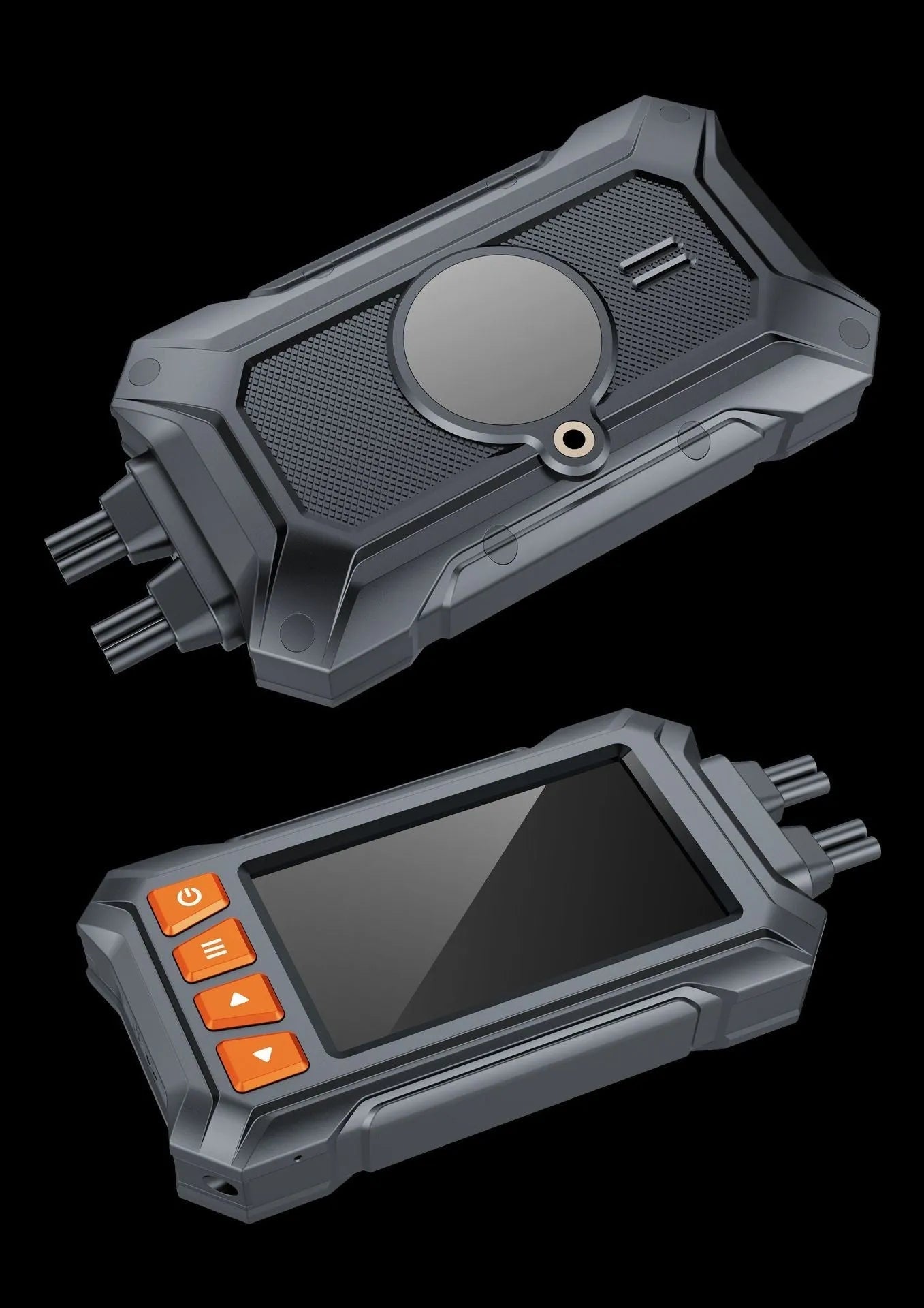 3 inch motorcycle dashcam with dual lenses, GPS module, and installation accessories for front/rear recording