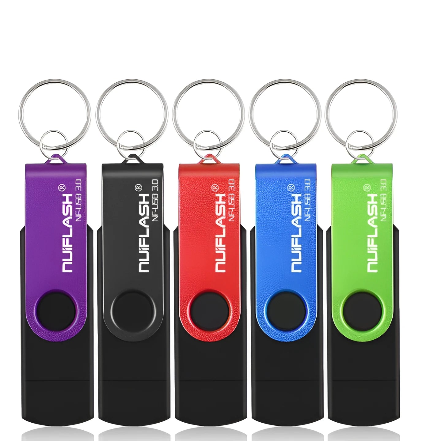 Black OTG USB flash drive 64GB with USB 3.0 connector for smartphones and tablets