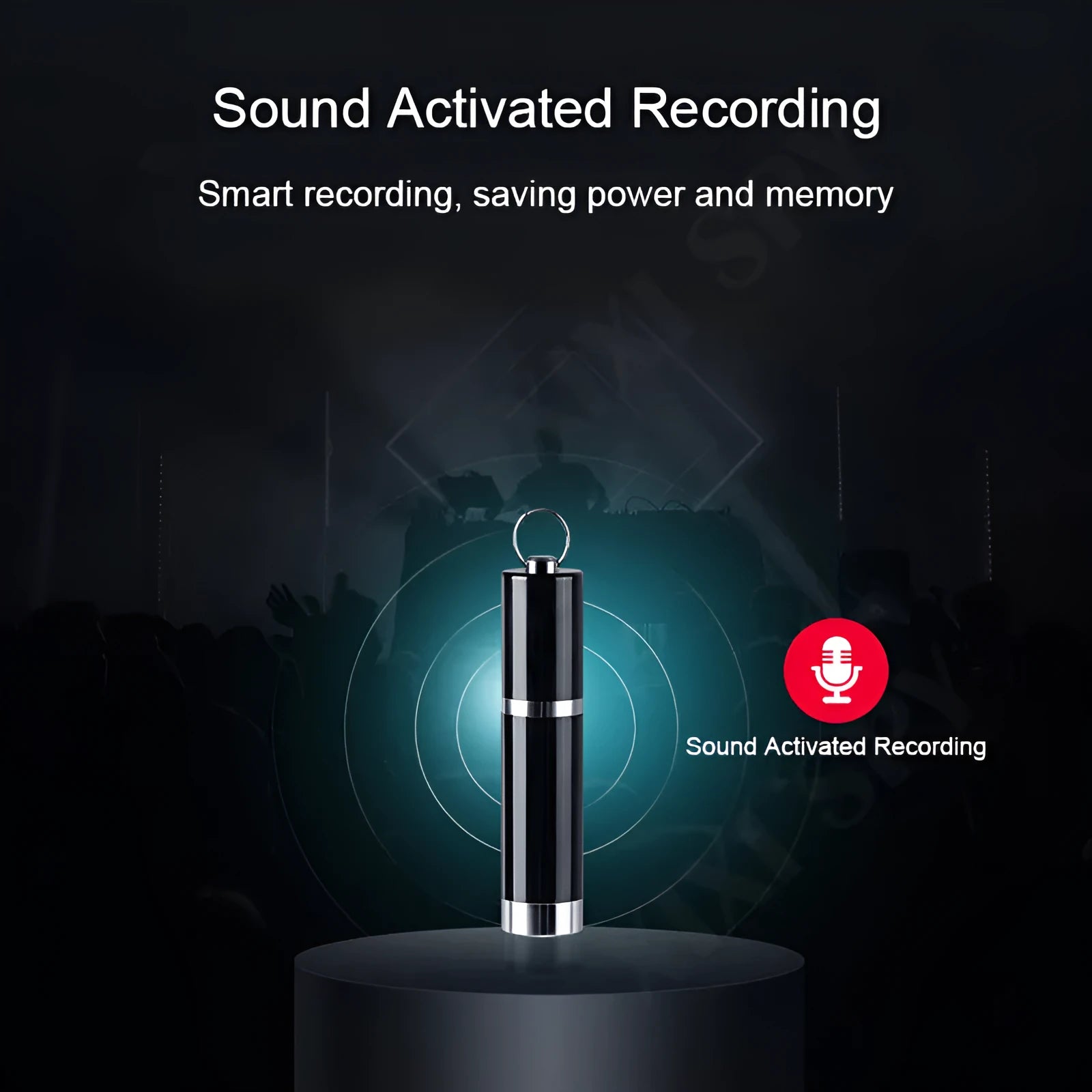 Amoi Voice Recorder A1 in black with metal shell, 23g weight, lithium battery