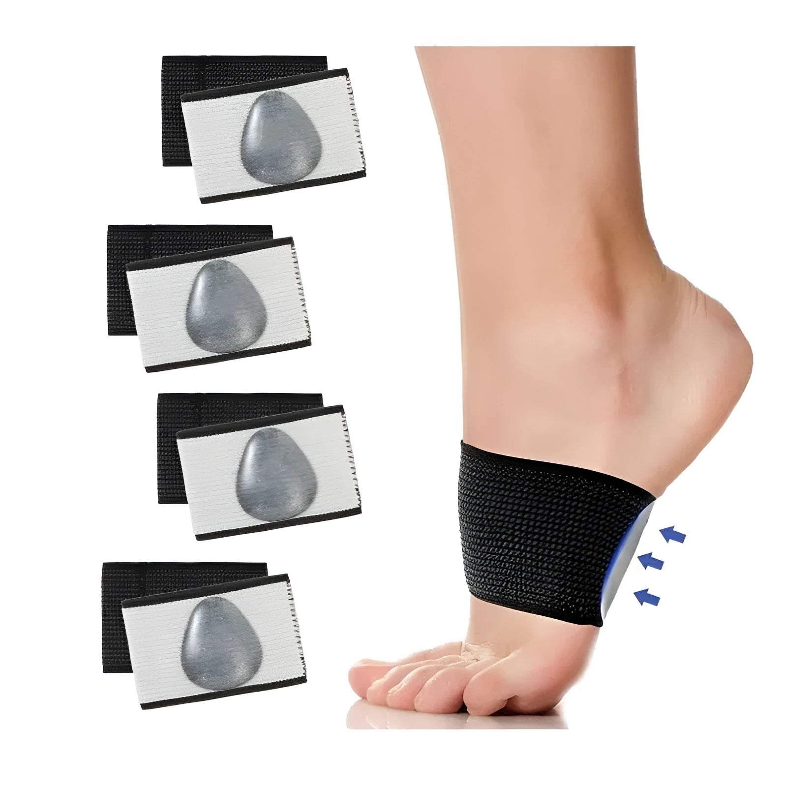PU elastic foot bandage with arch support in heart style and ordinary style designs