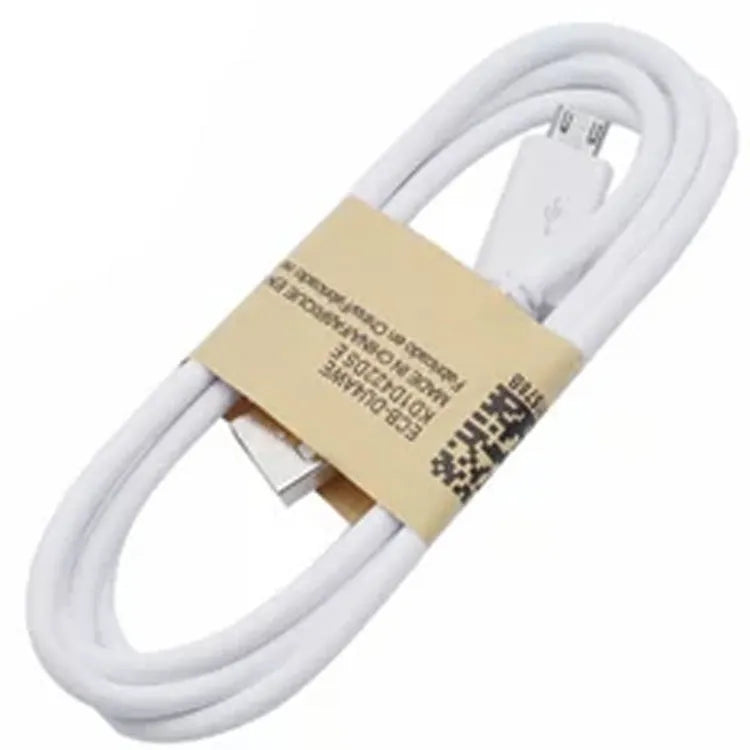 Black and white Android Micro USB data cable for phone charging and computer data transfer