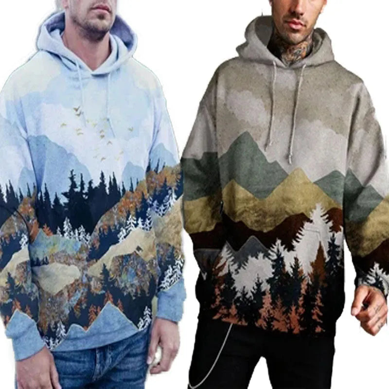 Printed super flexible hoodie for men in grey, 80% polyester fibre casual fleece
