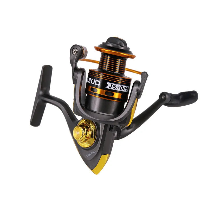 Metal head fishing reel spinning wheel JS1000 size on white background