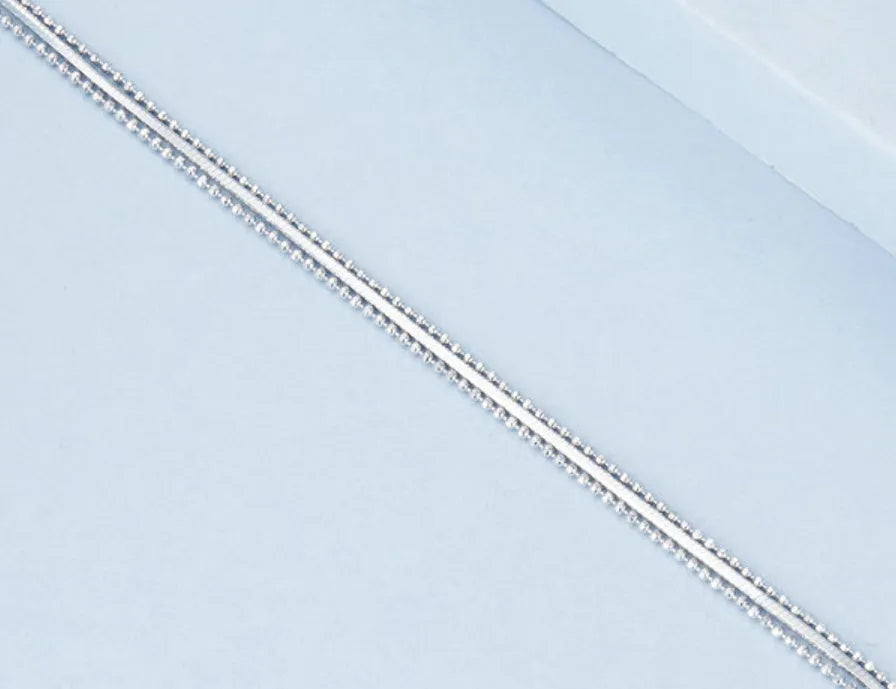 Silver S925 sterling silver snake bone bracelet with asterism love design and adjustable chain 160+50mm