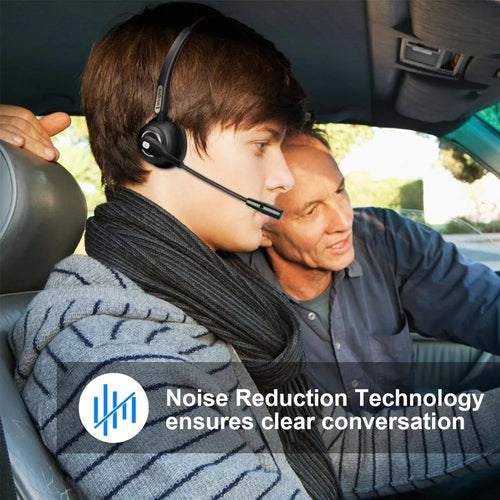 Bluetooth headset with microphone for truck drivers featuring noise cancellation technology