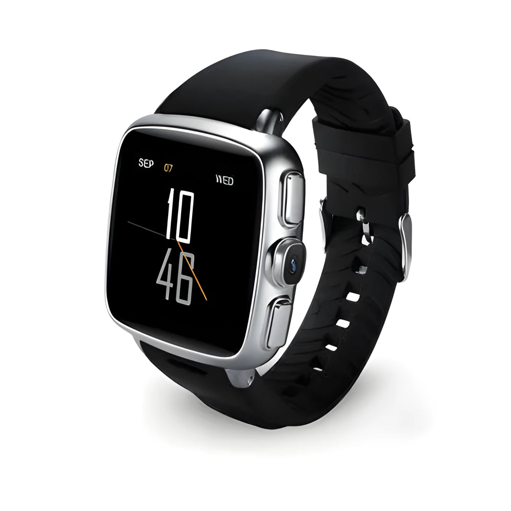 Z01 smart watch with 1.54 inch touch screen shown in black and white colour options