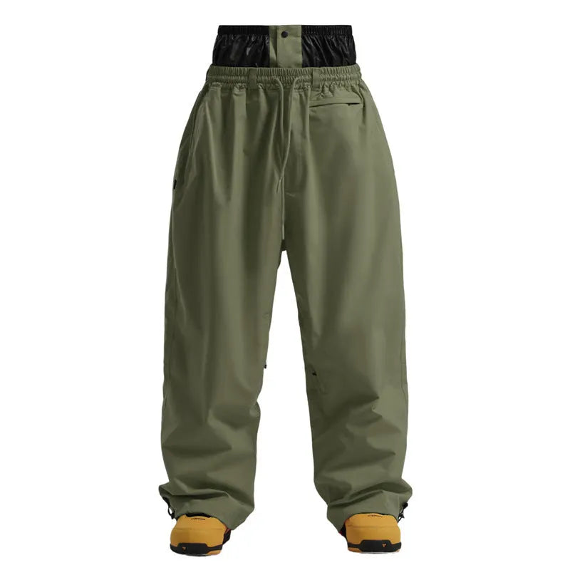 Loose windproof waterproof breathable wide-leg work pants in khaki, available in multiple sizes