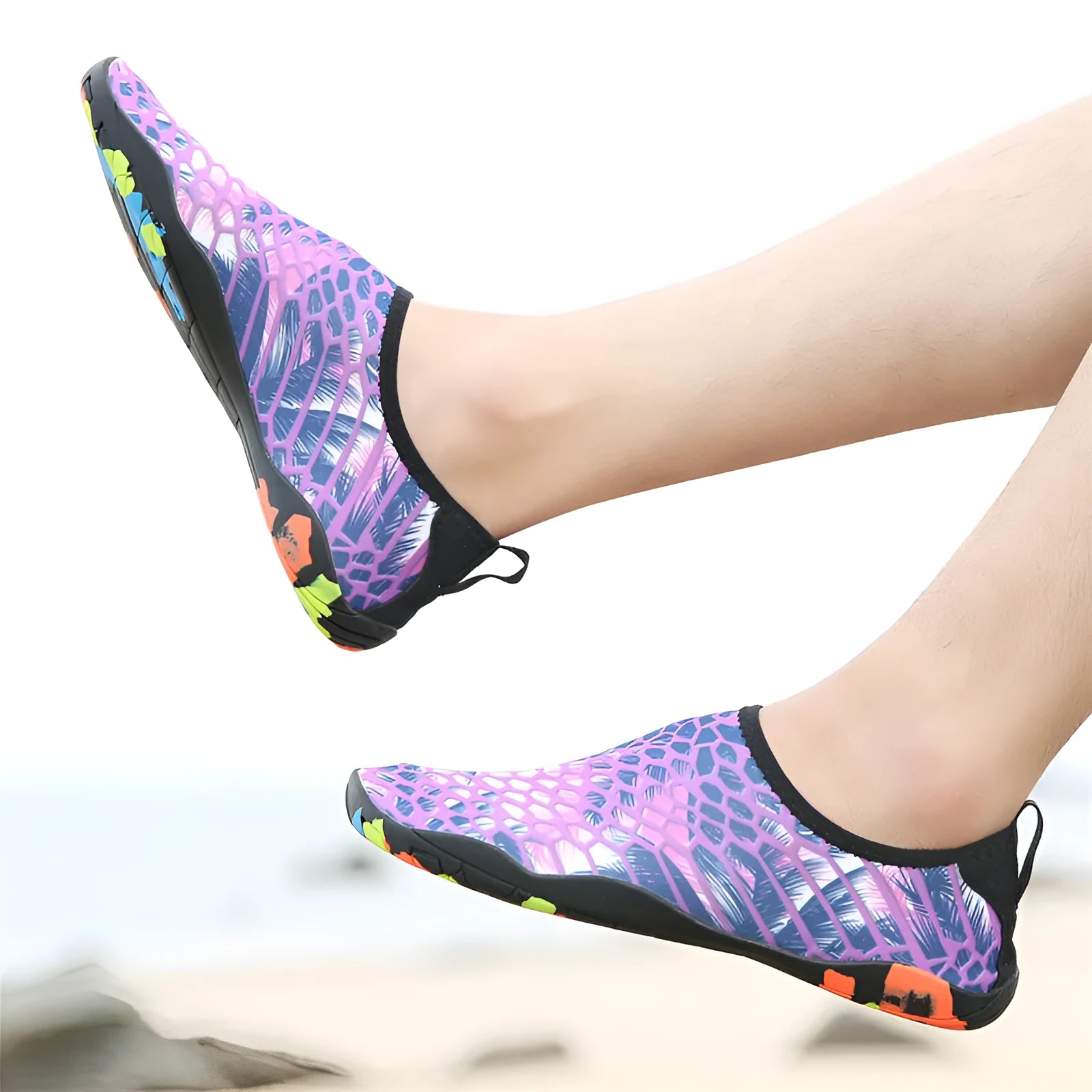 Beach wading shoes in blue colour with Lycra fabric upper and EVA midsole for water sports