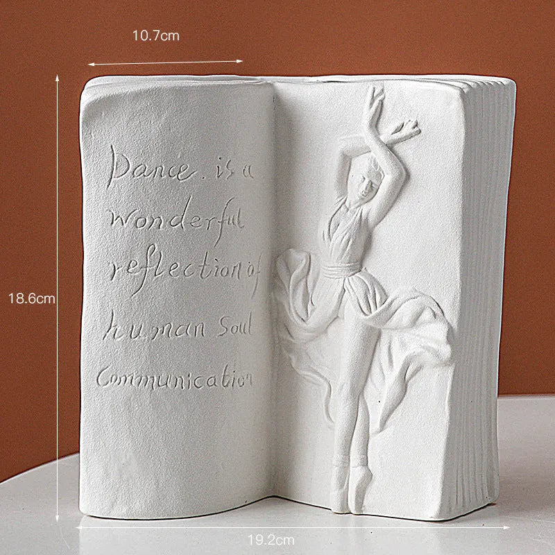 Ceramic book stand with glazed finish in a modern simplicity style