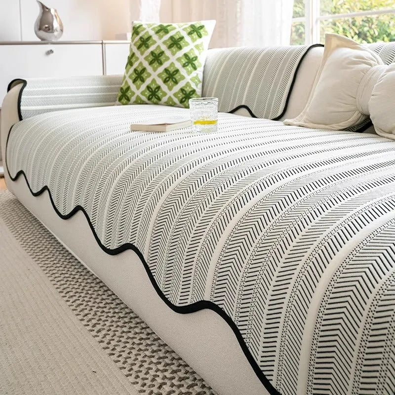 Straight row mat fixed non-slip cushion summer cover in ice silk material showing special pattern design