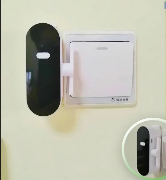 Wireless remote controller switch in elegant white with 6x4cm size and free stickers for paste-on installation