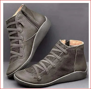 Women's flat casual booties with wedge heel and round toe in multiple colour options