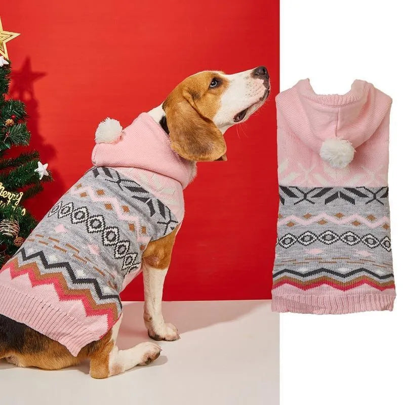 Classic diamond pattern pet sweater in acrylic material available in blue, green, pink colours