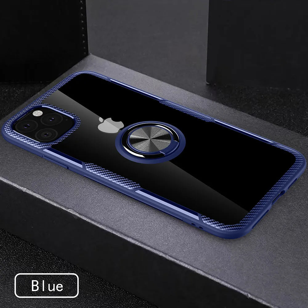 Protective back cover phone case for iPhone models, shown in a selection of colours including black and blue.