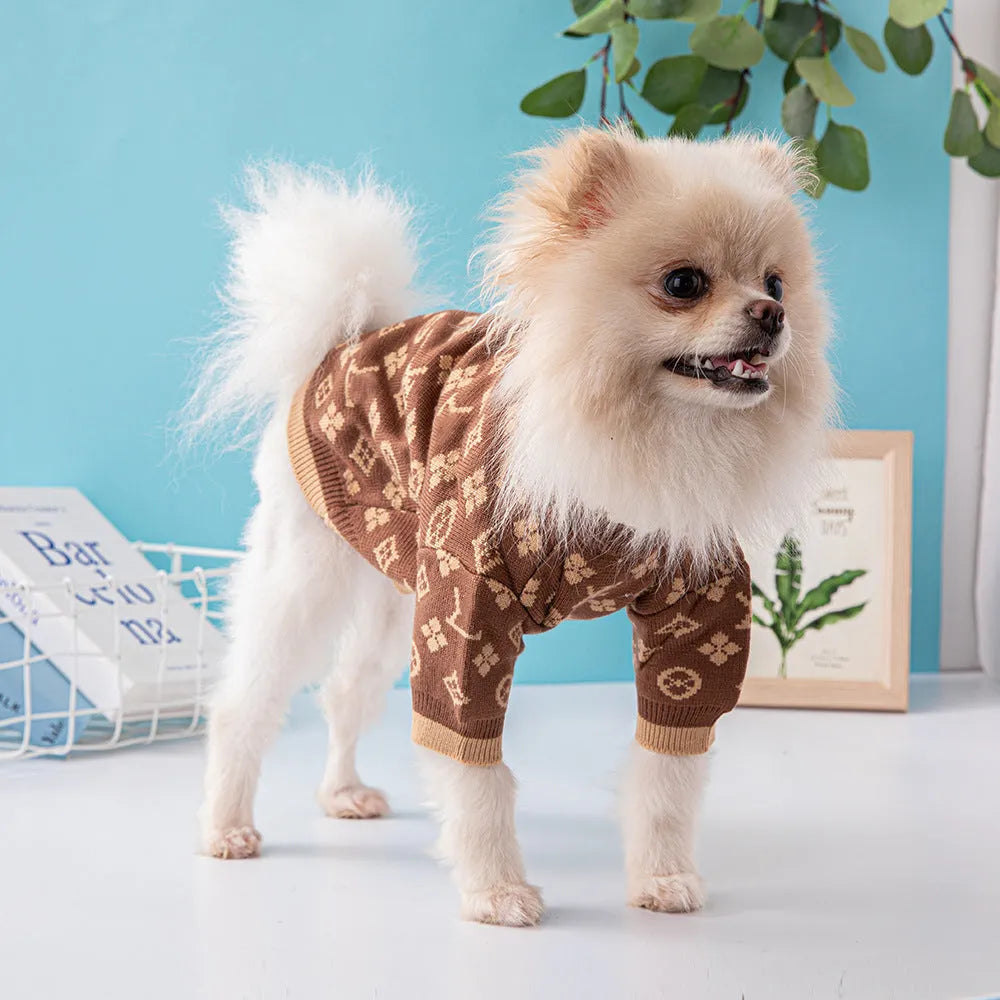 Wool pet dog sweater in European American style for autumn and winter wear