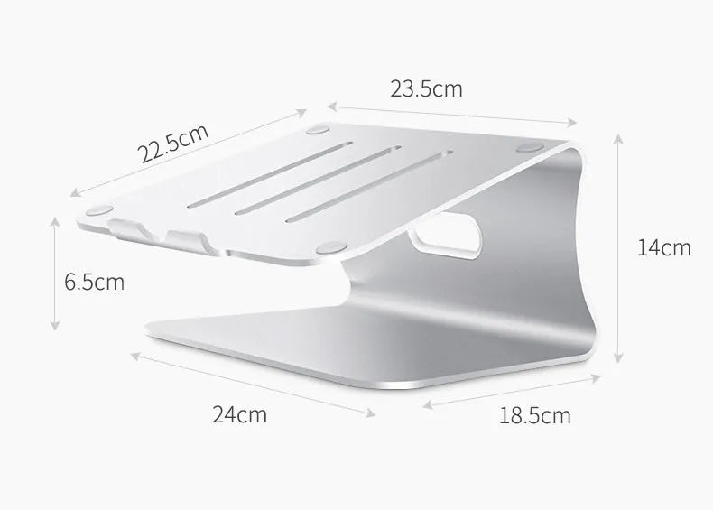 Aluminium notebook cooling bracket with rotating design and 4.07mm thickness in silver and grey options
