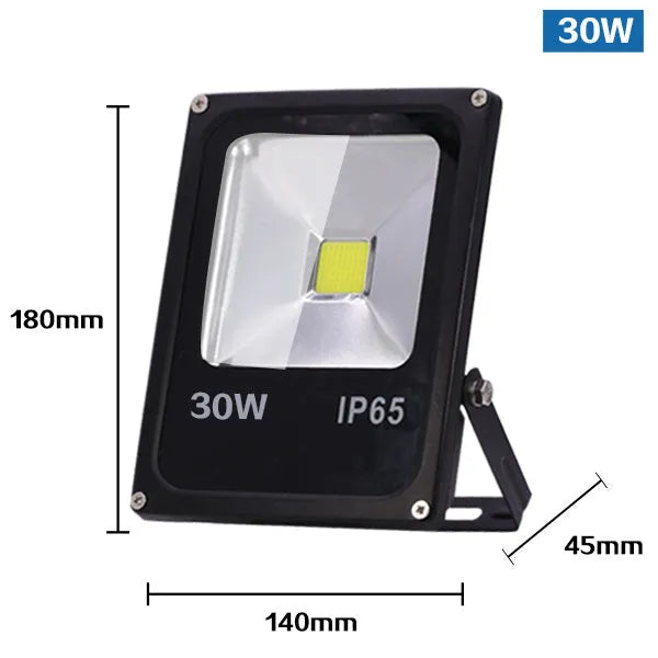 Motion sensor LED flood light with aluminium brushed stainless finish, IP65 waterproof, outdoor wall mounted 50W or 30W