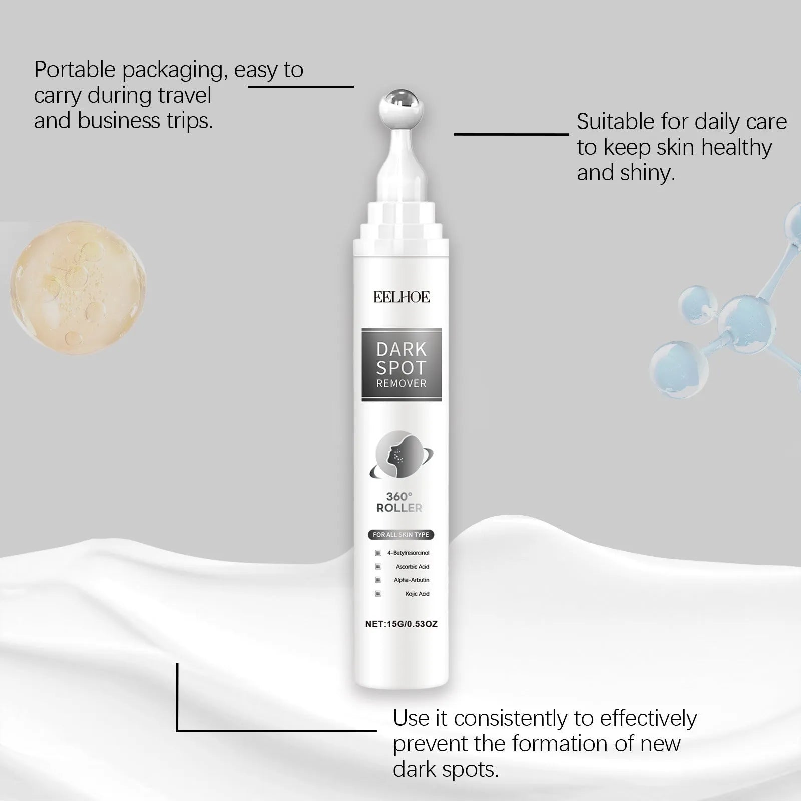 15g facial essence cream jar with brightening and moisturising formula