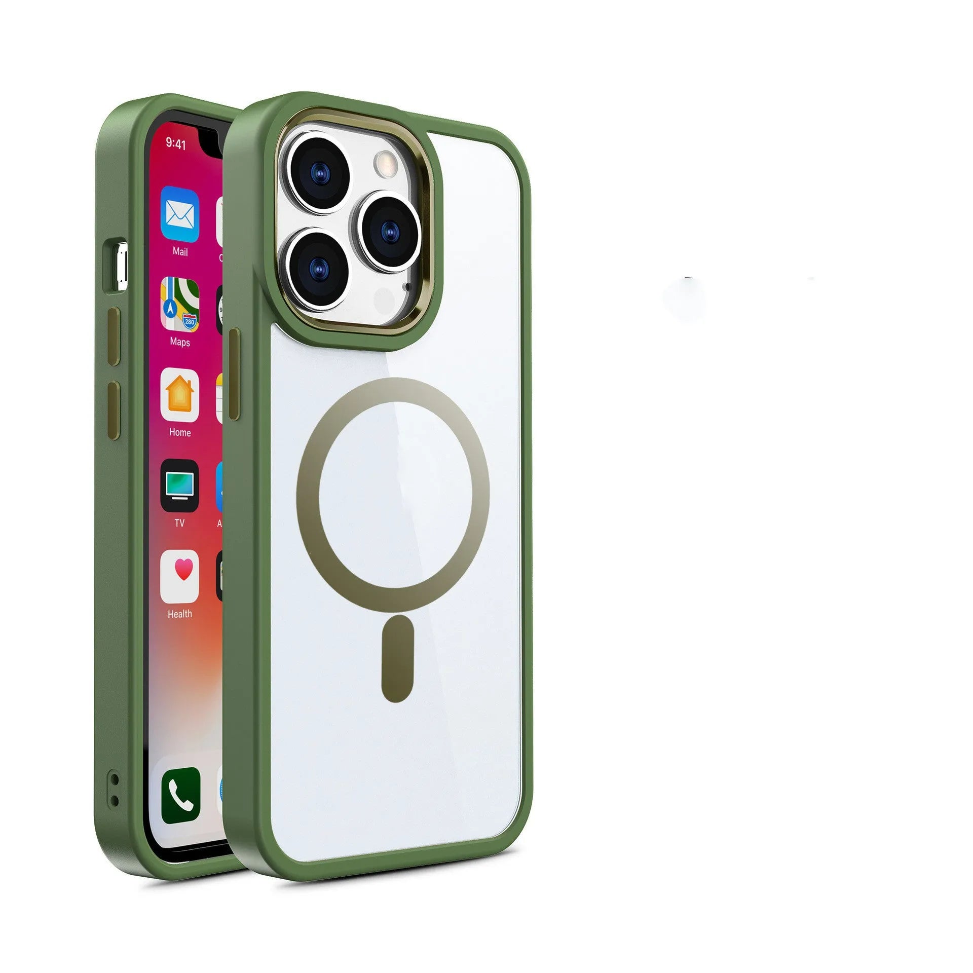 Magnetic transparent silicone phone case for iPhone models in multiple colour options