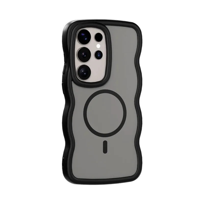 Two-in-one magnetic phone case for Samsung S24 Ultra in gray with TPU PC construction