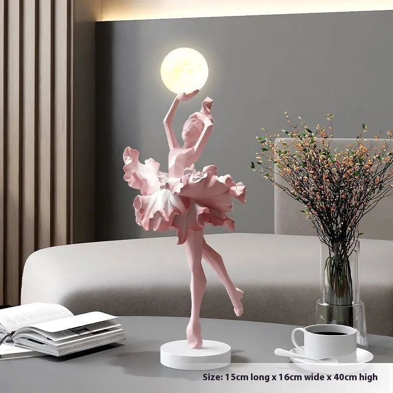 Art Girl resin USB night light ornament in simple modern style with four colour options