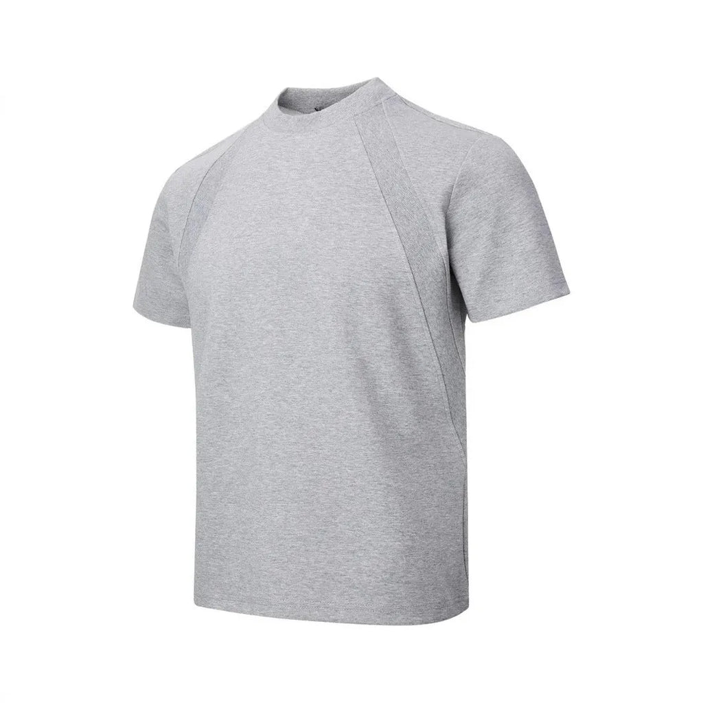 Men's loose fit black short sleeve t-shirt with textured air layer stitching detail