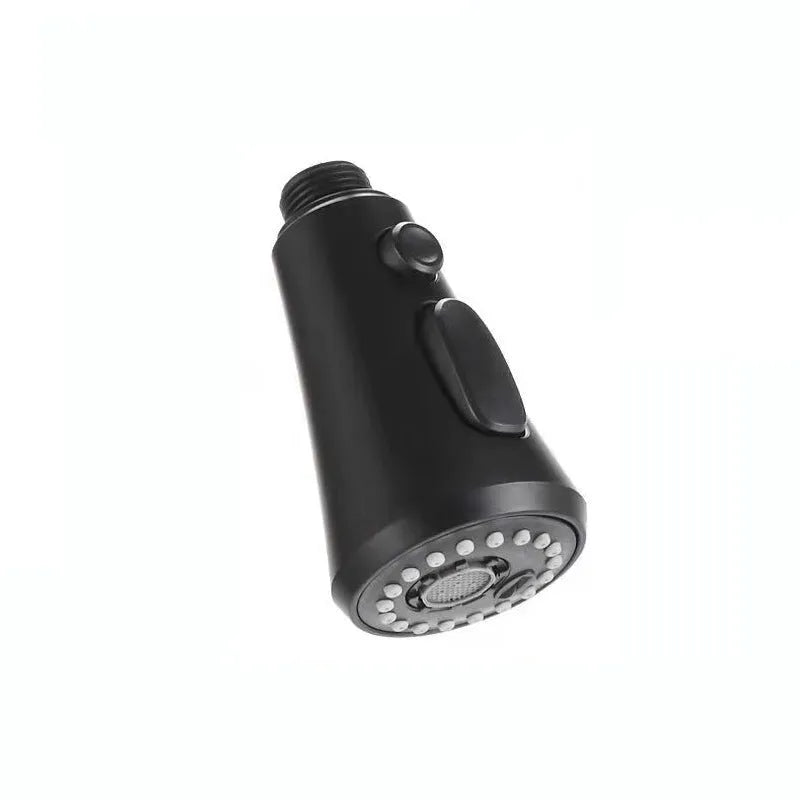 Universal pressurised kitchen faucet sprayer nozzle with rotating head in matte black finish
