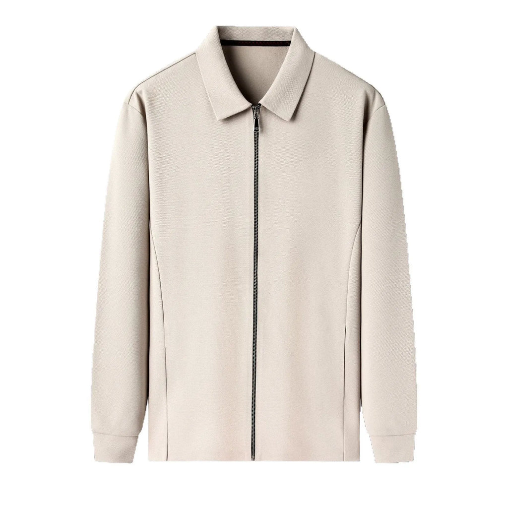 Men's polyester business jacket with straight hem in black, dark grey or apricot colour