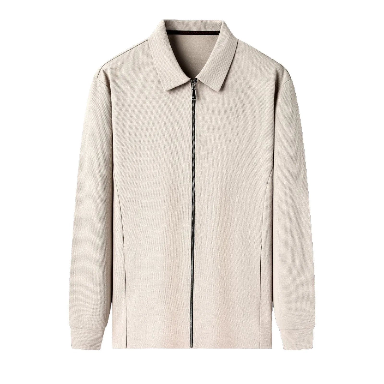 Men's polyester business jacket with straight hem in black, dark grey or apricot colour