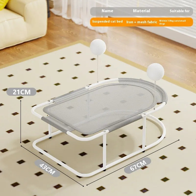 Large grey fabric pet kennel with breathable mesh panels for cats and puppies