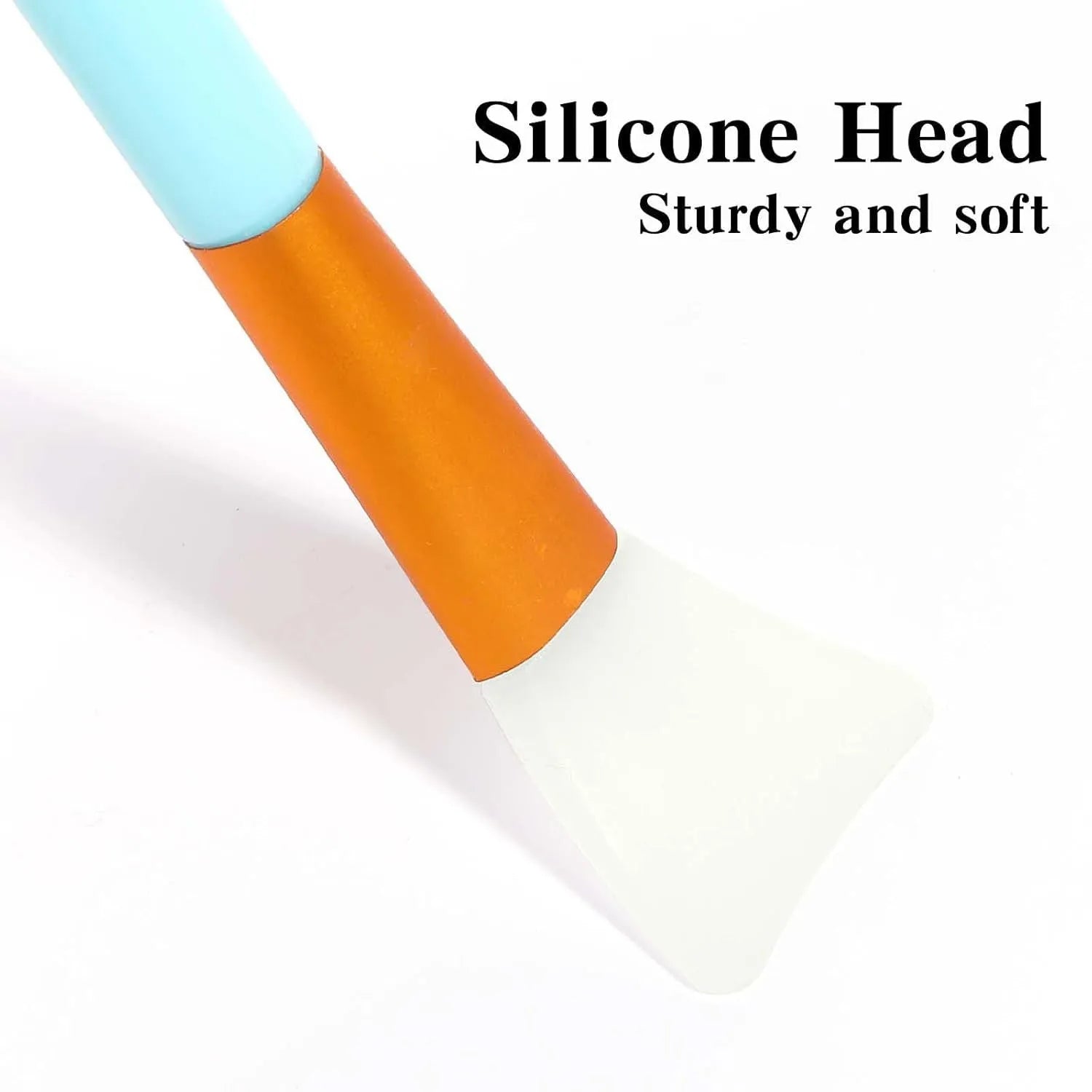 Reusable soft silicone spatula for applying face and body masks in various colours.