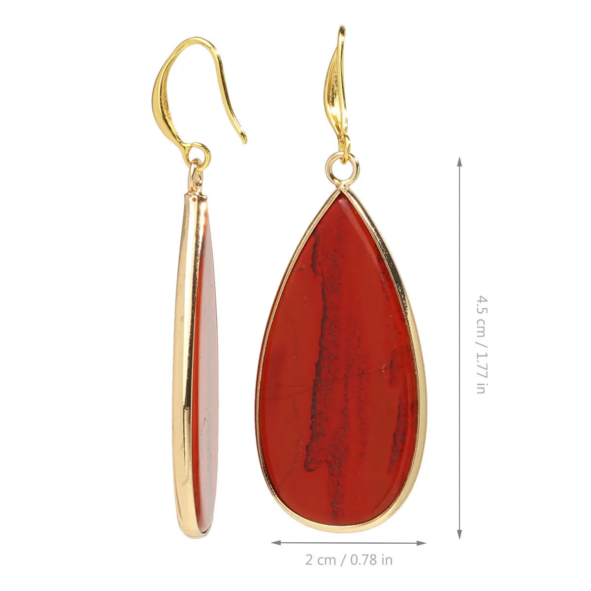 Vintage Tigereye stone drop earrings with handcrafted texture details and water drop pendant shape