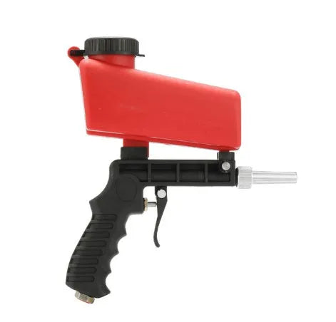 Portable pneumatic sandblasting gun with blue housing and 6.5mm nozzle