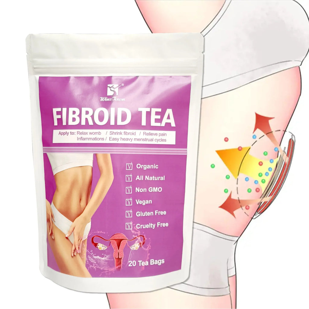 Single pack of C83 Winstown Fibroid Tea herbal tea bags on a plain background.