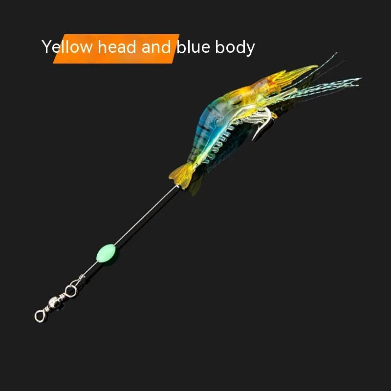 Luer soft fishing lures in six colours including luminous options with 4 cm hooks